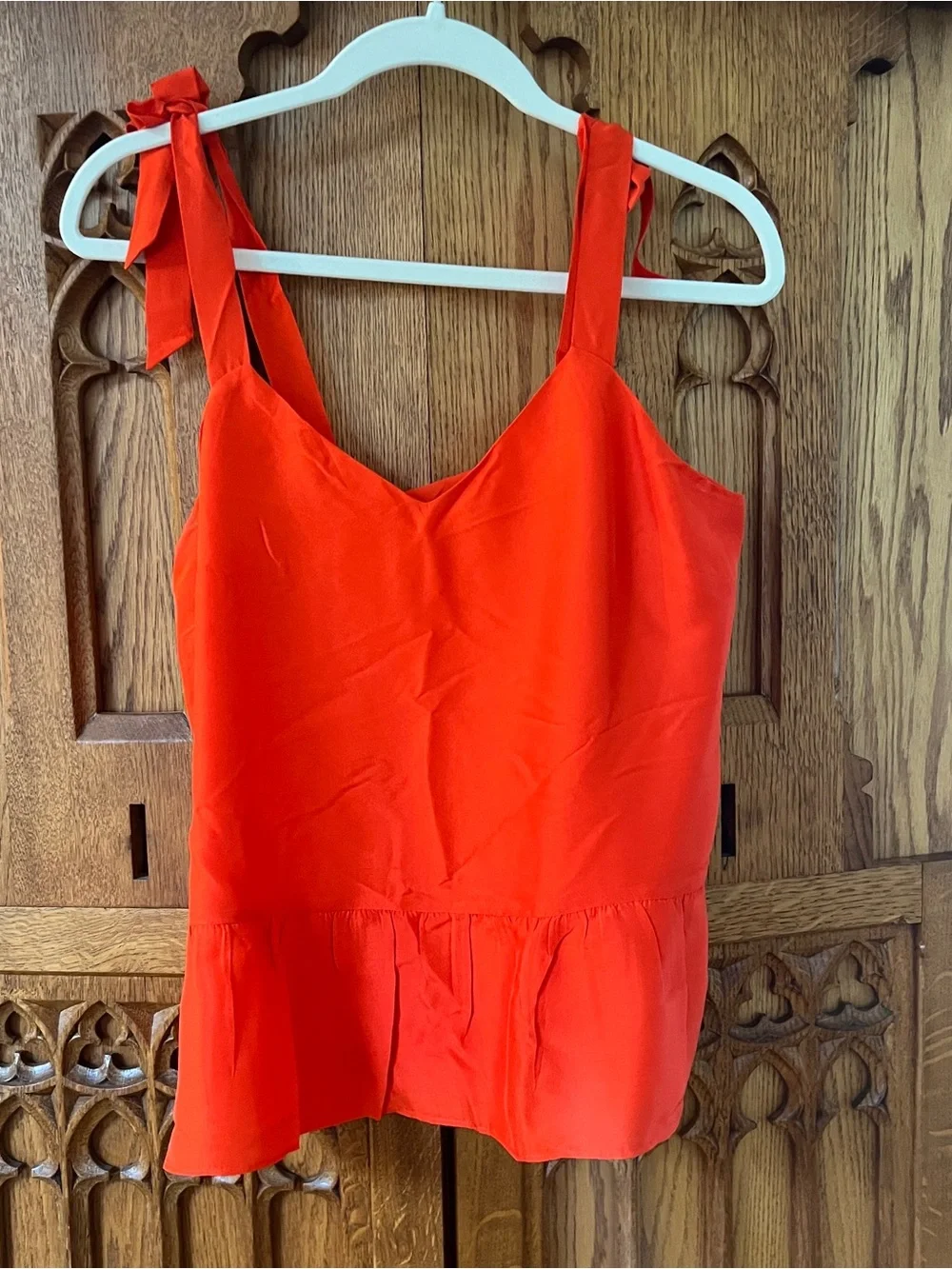 J. Crew Red Tie-Shoulder Camisole